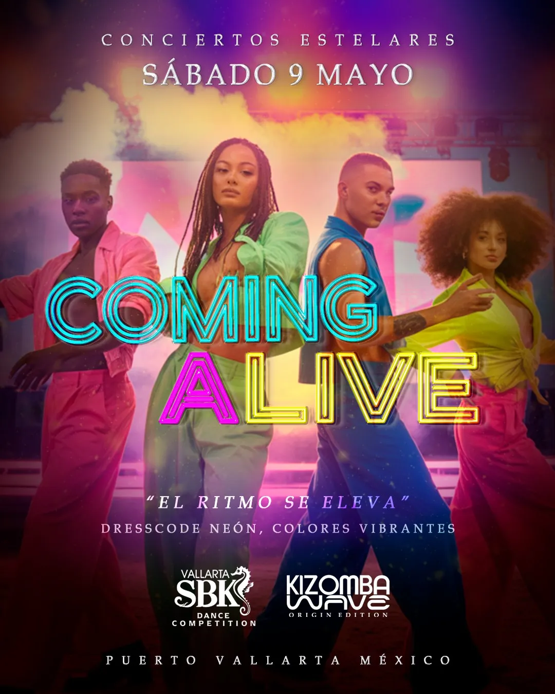 COMING A LIVE — Dress code Sábado 9 de Mayo · Conciertos Estelares