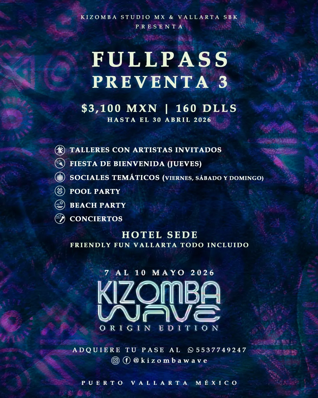 Precio FULLPASS Kizomba Wave Origin Edition
